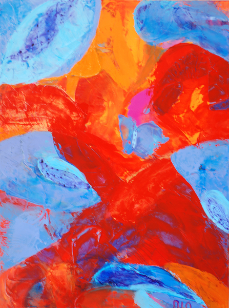 Red Woman with Butterfly Heart
